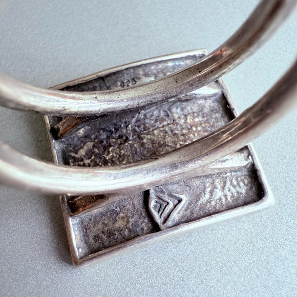 Silpada Artisan Square Modernist Hammered Sterling Silver 925 Retired Ring - Picture 7 of 12